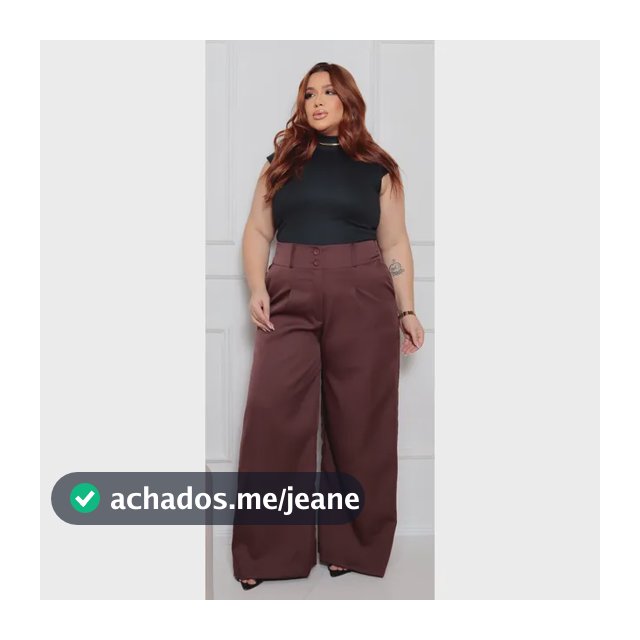 Calça Pantalona Plus Size Alfaiataria Wide Leg Social
