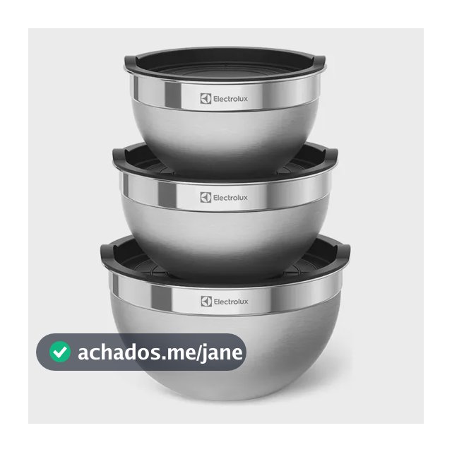 Conjunto Bowls Tigelas Inox Com Tampa Plástica - Electrolux