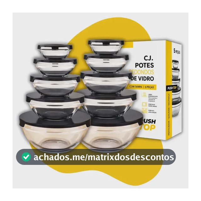 Conjunto 10 Potes Vidro Organizadores De Cozinha Multiuso Transparente