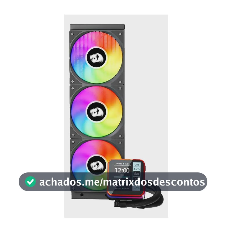 Water Cooler Redragon Ccw-3015r 360mm Argb C/ Display Lcd Preto
