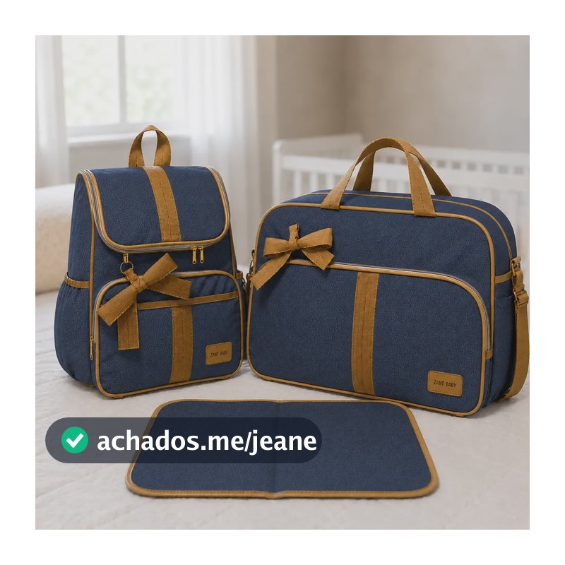 Kit Bolsa Maternidade Menino Saída Com Mochila E Trocador Azul-marinho