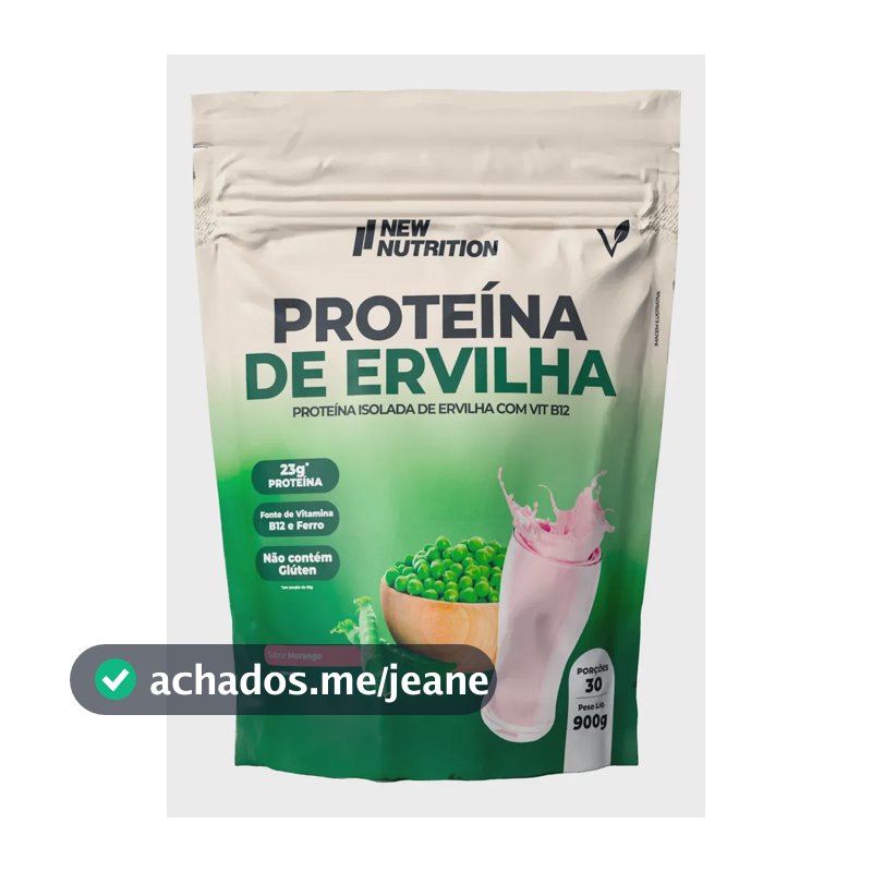 Proteína NewNutrition Vegetal em pó sabor Morango x 900g
