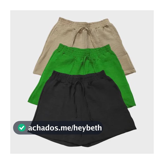 Kit 3 Shorts Feminino Basico Cintura Alta Confortável