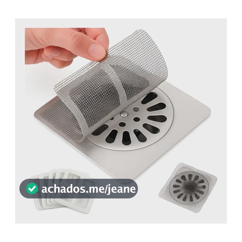 Kit 50 Tela Protetor Ralo Adesivo Cinza 10x10 Cm Anti Inseto