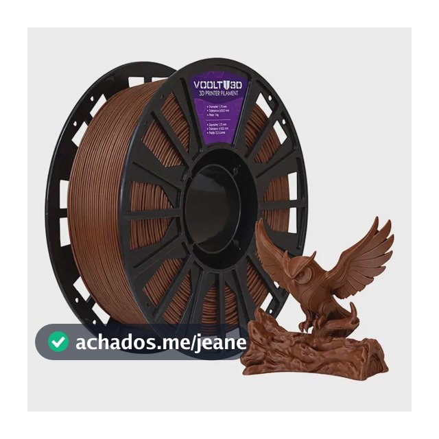 Filamento Impressão 3d Voolt Pla Velvet Marrom Fosco 1kg Marrom