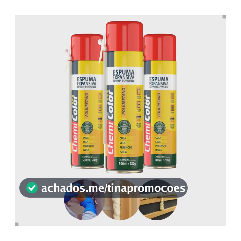 Kit 3 Espuma Expansiva Pu Multiuso Vedação Selante Isolante