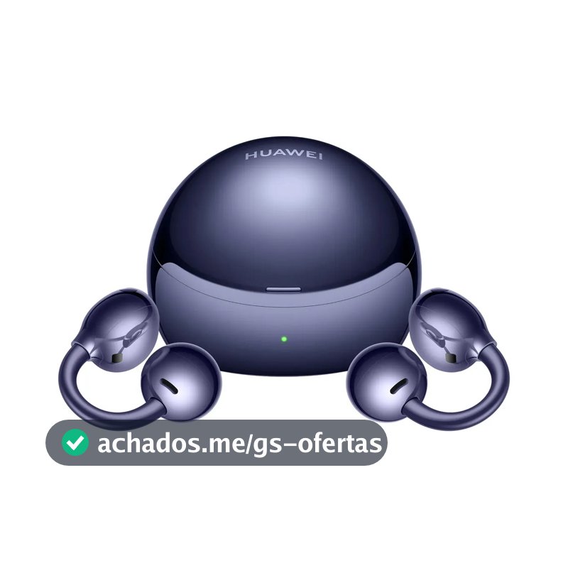 Fones de Ouvido Sem Fio HUAWEI FreeClip 2 S C-bridge Design Escuta Adaptativa com Ouvido Aberto, Chamadas com Qualidade Cristalina, Conexão entre Sistemas Operacionais, IP57 Azul Profundo