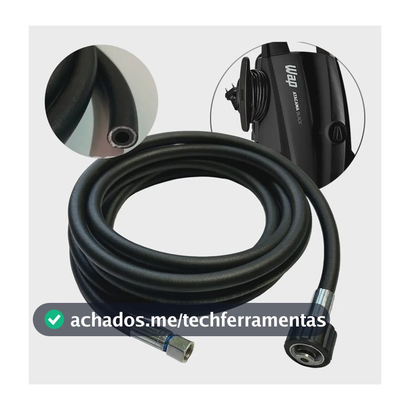 5 Metros Mangueira Lavadora Alta Pressão Wap Atacama Black Preto