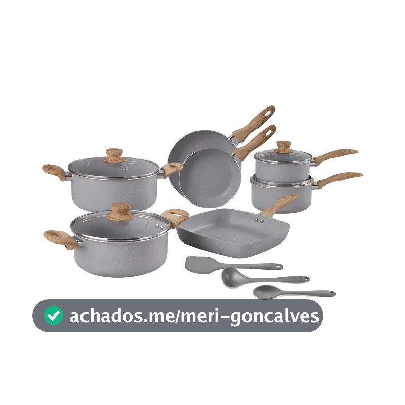Jogo De Panelas Easy Gris Indução + Utensílios 10 Pçs Brinox Cinza