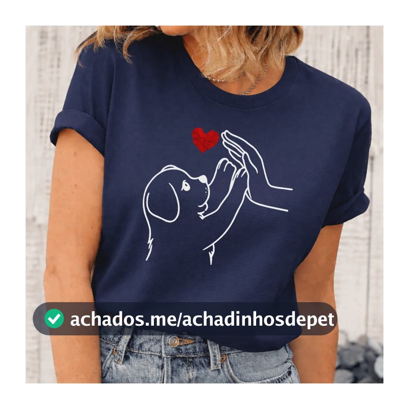 Camiseta Blusa Feminina Estampado T-shirt Confortável Macia Azul-marinho G