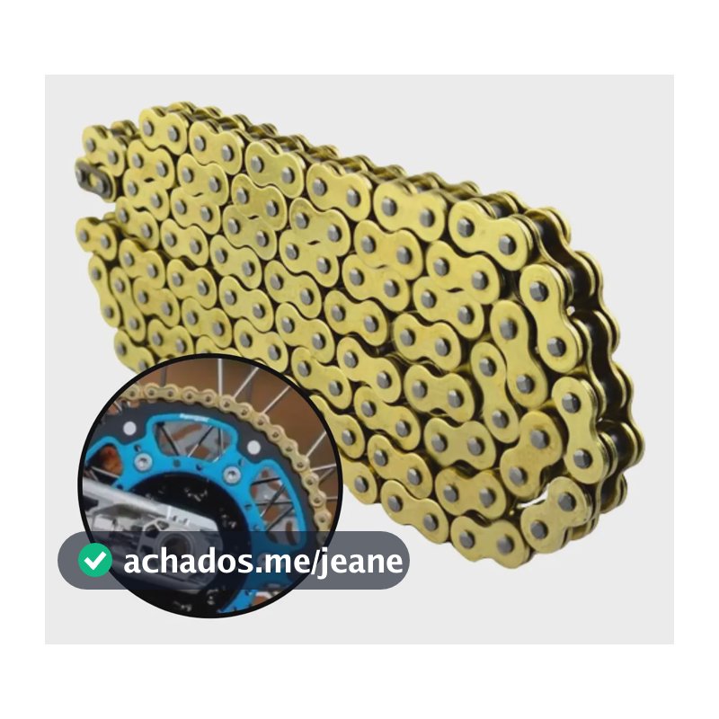 Corrente Passo Passe 520 Gold Xr250 Tornado 126 Elos Cross Dourada