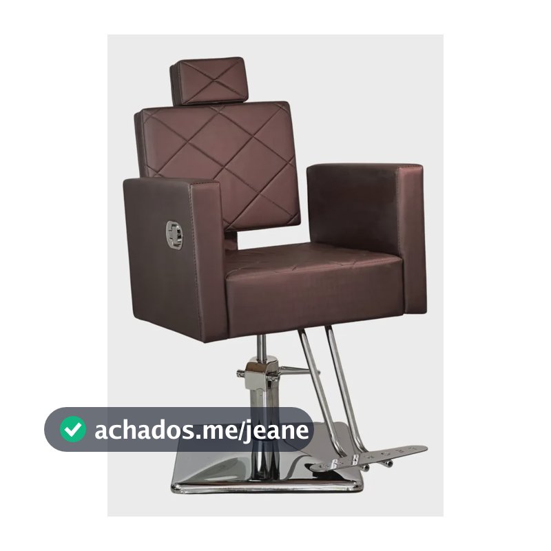 Poltrona Cadeira Reclinável Hidraulica Salão Barbeiro Moveis Marromcafé Reclinável Quadrada