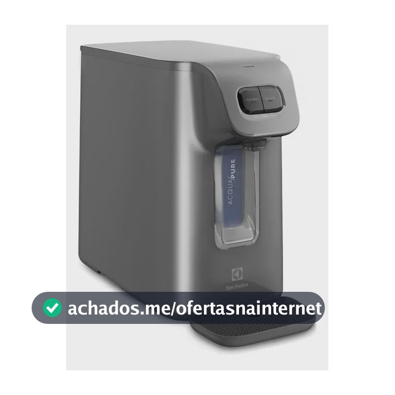Purificador de Água Gelada Fria e Natural Motor Compressor PC01X Electrolux reservatório de 1,7L total Alerta troca de Filtro refil 6 meses ou 3000l - Cinza
