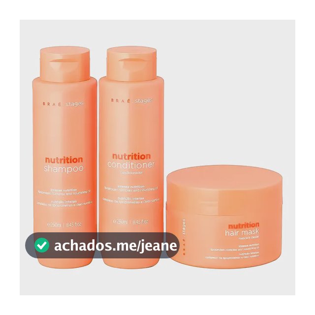 Braé Stages Kit Nutrition Shampoo + Condicionador + Máscara