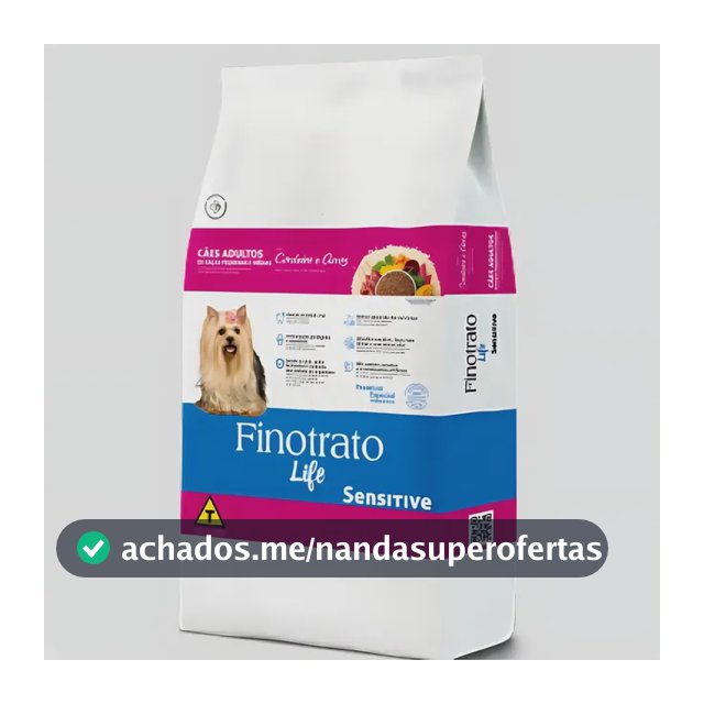 Ração Seca Finotrato Life Sensitive Cordeiro e Arroz Cães Adultos 10,1kg