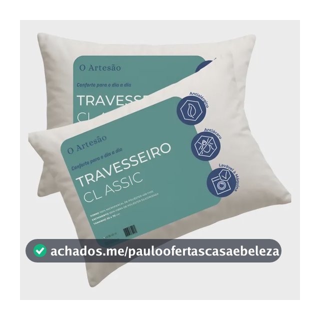 Kit 2 Travesseiro Fibra Macio 50x70 Antialérgico Lavável Branco