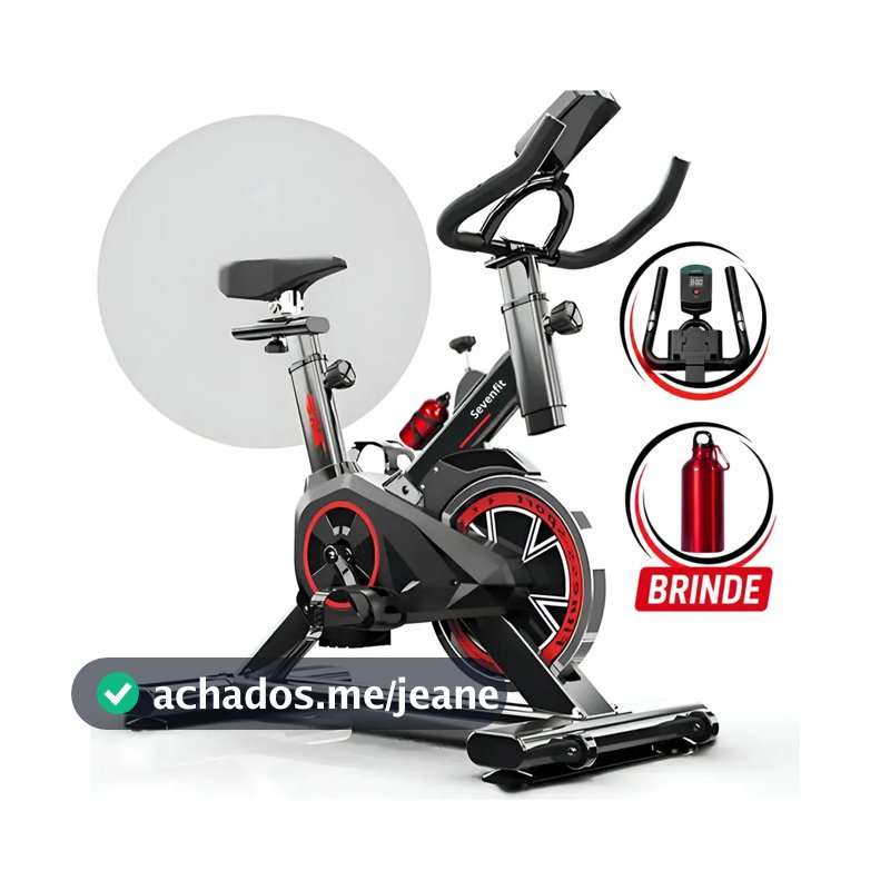 Bicicleta Ergométrica Bike Spinning 6kg Sensação Inércia Fitness Preto E Vermelho Sevenfit Para Cardio