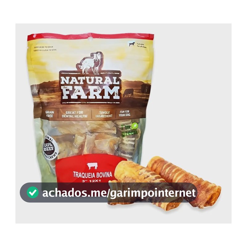 Pacote 12 Unidades Traqueia Bovina Natural Petisco Cachorro Traqueia 3 Polegadas