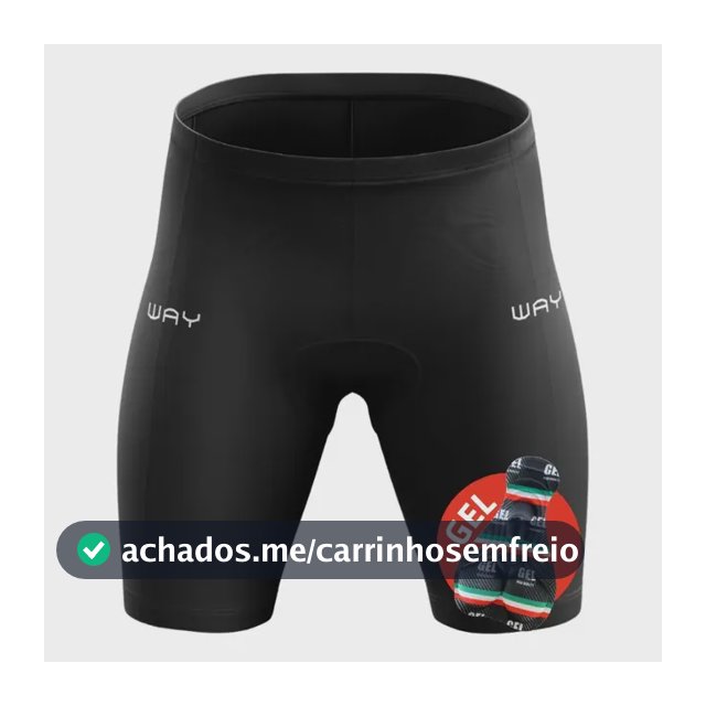 Short Ciclismo Bolsos Homem Gel Bermuda Bike Poliéster