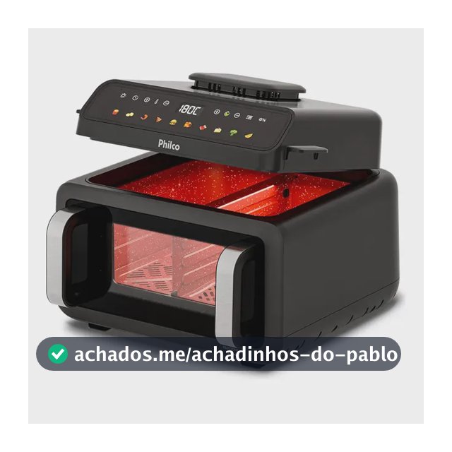Air Fryer Barbecue Philco 11l 10em1 Visor Glass 1900w Turbo