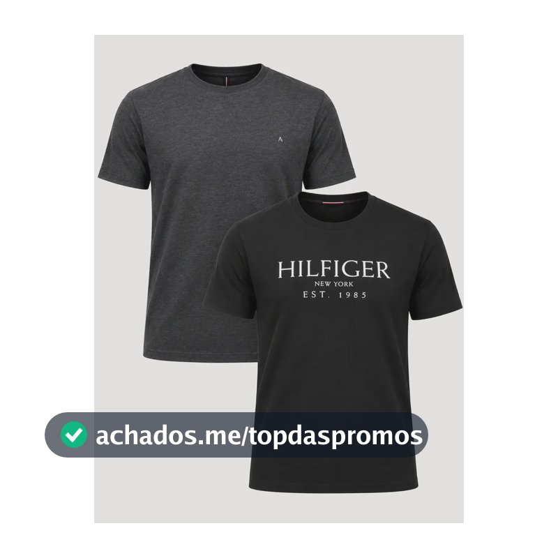 Kit Camisetas Aramis/tommy Hilfiger Grafite Mescla/preta Preto Xxl/ggg Lisa