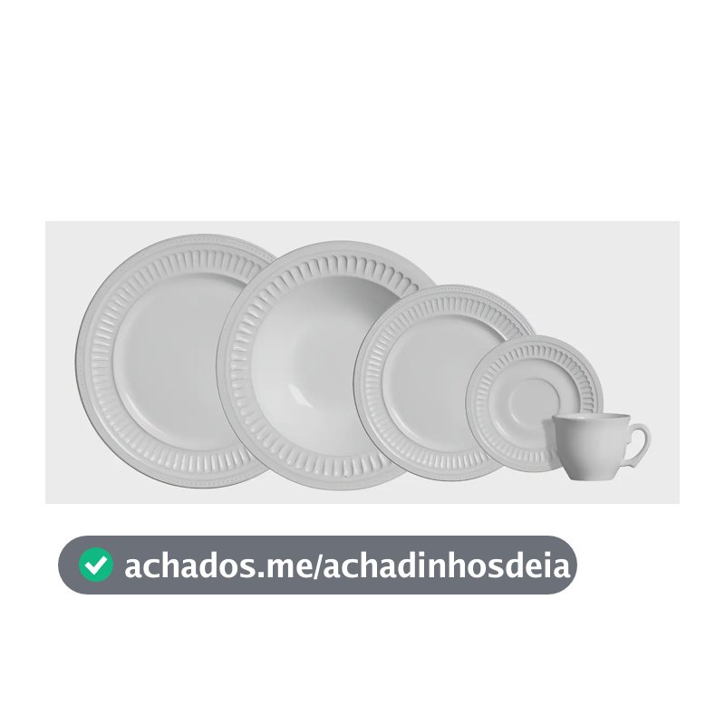 Aparelho de Jantar 20 peças Branco Poppy de Cerâmica - Scalla Cerâmica