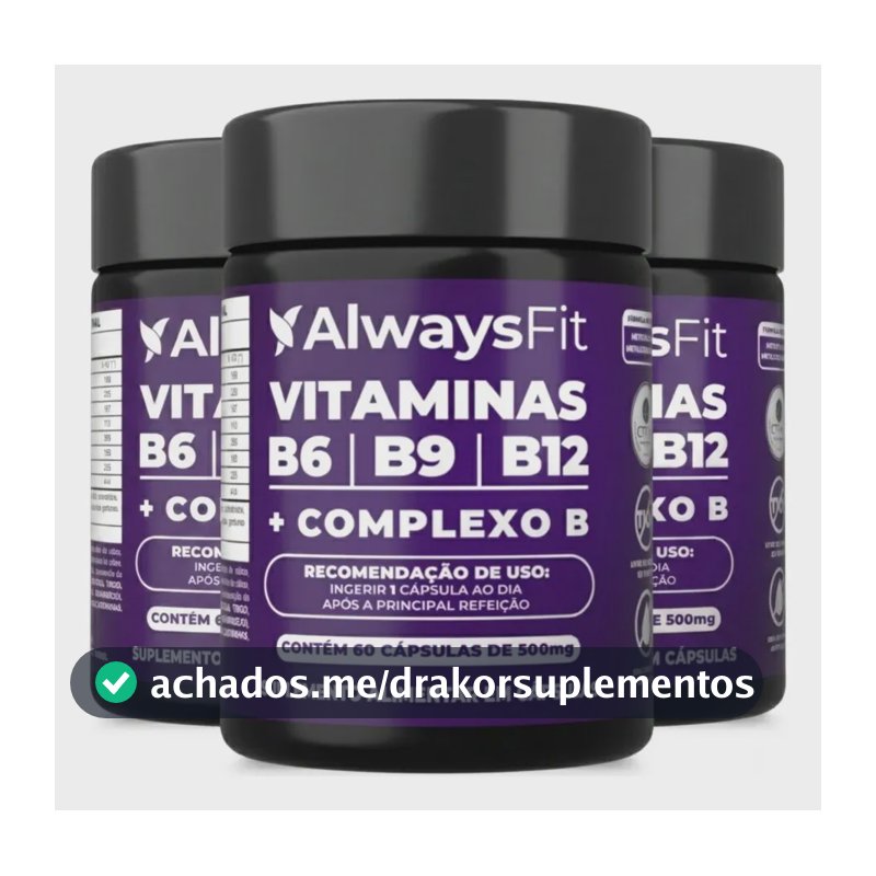 Suplemento em cápsula Always Fit Complexo B - Forma Ativa B9 Sem sabor 3 kits de 60 un