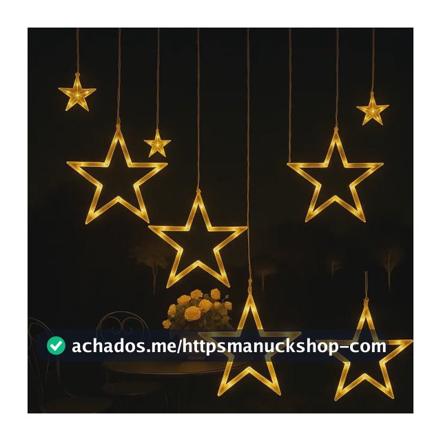 Cascata Estrela Led Decoração 8 Funções Pisca Conector M/f B Branco Quente Bivolt