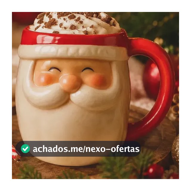 Caneca Natal Enfeite Papai Noel 330ml Presente Porcelana Lux Caneca Porcelana 330 Fartex