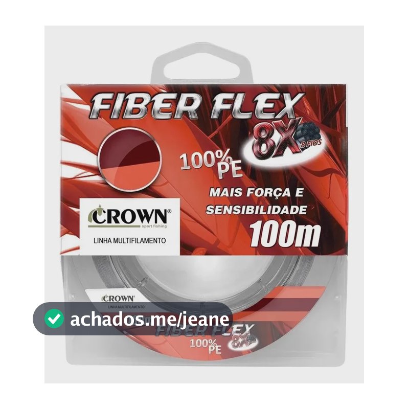 Linha Multifilamento Fiber Flex 8x Crown - 100 Metros Cinza 0.26mm/40lb