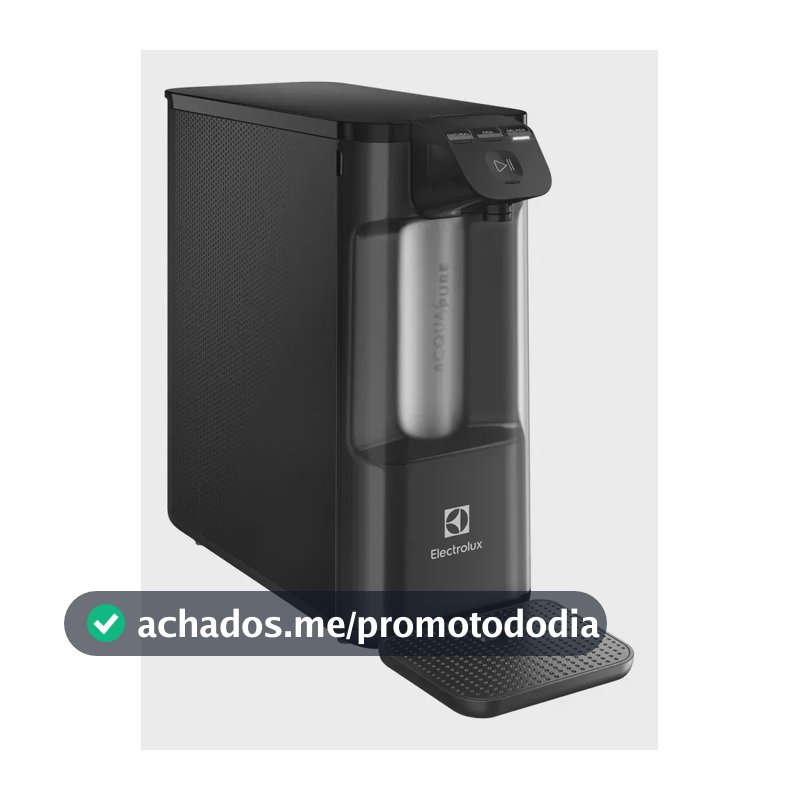Purificador de Água Gelada Fria e Natural Eletrônico Placa Compacto Electrolux PE12P com Filtro Carvão 6 meses ou 3000L Painel Touch Preto Bivolt