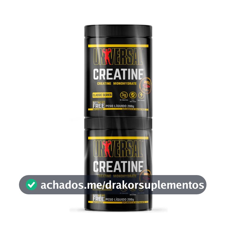 Kit Creatina Monohidratada Universal Nutrition 400g Pura sem Sabor