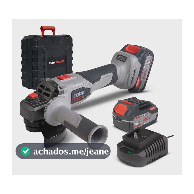 Esmerilhadeira Lixadeira Industrial Tork 125mm Bateria 20v Cor Cinza Frequência 50/60hz