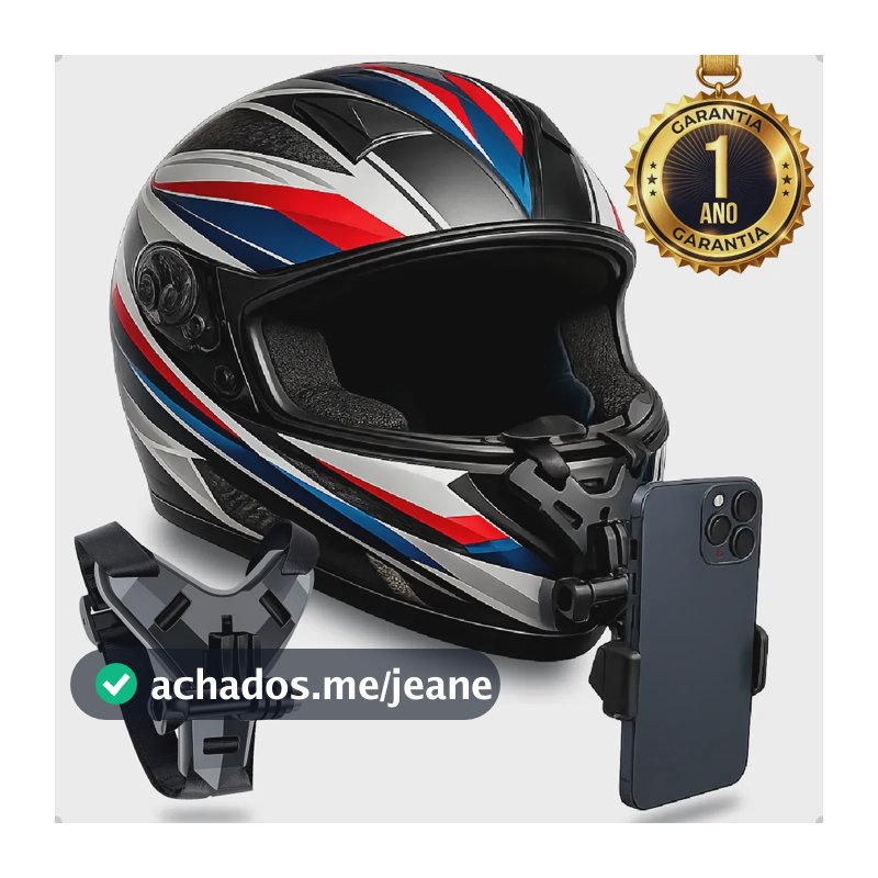 Suporte De Celular Para Capacete Moto Queixo Compatível Com GoPro Câmera Celular Ios Galaxy