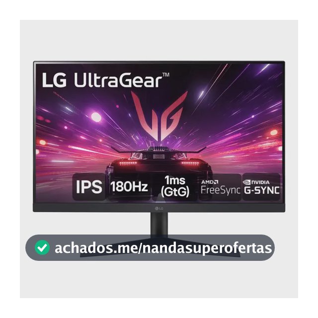 Monitor Gamer LG UltraGear 24”IPS Full HD 180Hz 1ms (GtG) NVIDIA G-SYNC AMD FreeSync HDR10 sRGB 99% HDMI DisplayPort, Preto- 24GS60F