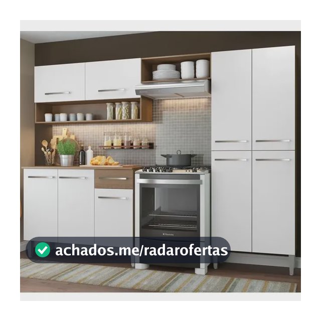 Armário De Cozinha Compacta Modulada Madesa Emilly Pop Com Armário E Balcão Rp Cor Rustic/Branco GREM229002