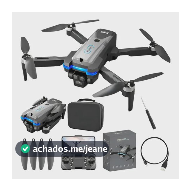 Drone S8s Pro Max Motor Brushless Camera Hd 4k 2 Baterias Cinza
