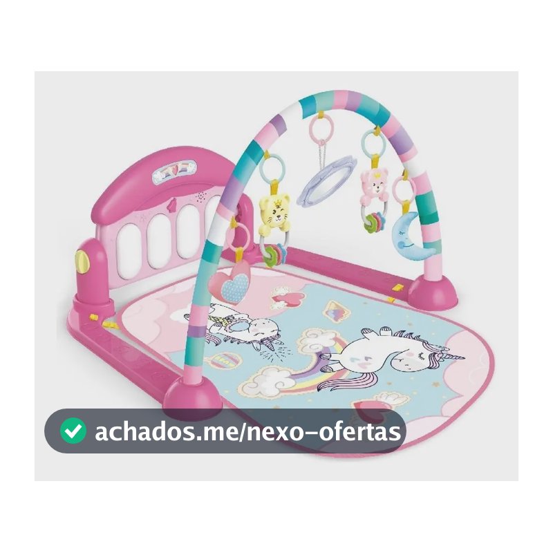 Tapete de Atividades com Play Piano Unicórnio Rosa Maxibaby