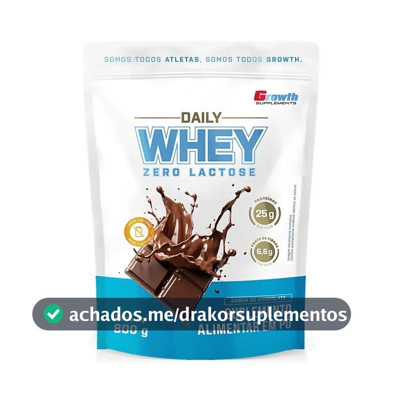 Daily Whey Protein Zero Lactose 800g Growth Supplements Chocolate