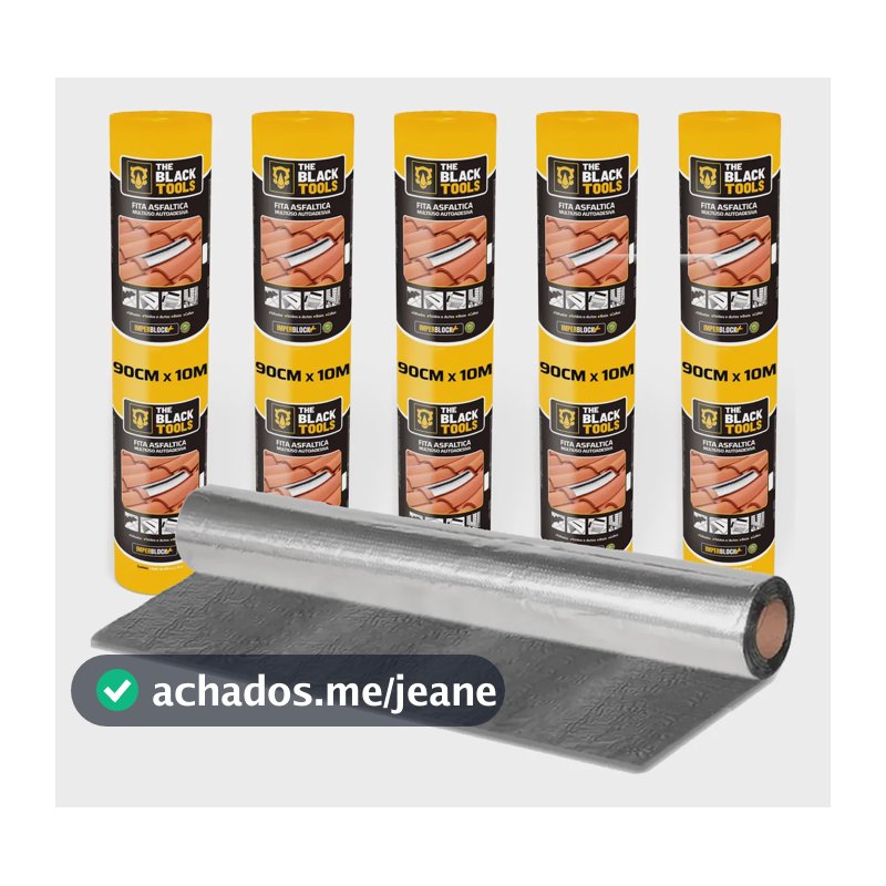 Manta Asfaltica Auto Adesiva Aluminizada 5 Uni 90cm X 10m Prateado