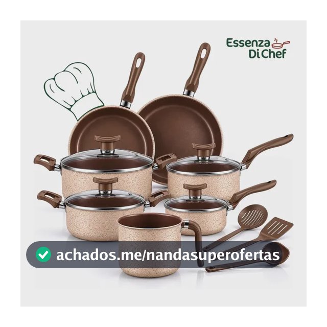 Jogo De Panelas Antiaderente 10 Peças Teflon bianco Cor Cappuccino