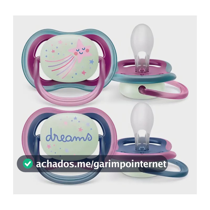 Chupeta Philips Avent Dupla Ultra Air Noturna 6-18 meses Brilha no Escuro