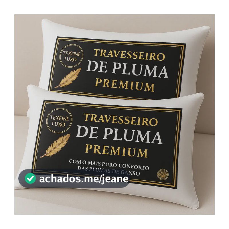 Kit 2 Travesseiros Macios Pena De Ganso Fibra Sintética Confortável Branco Macio Sustentavel Toque De Plumas Costuras Reforçadas