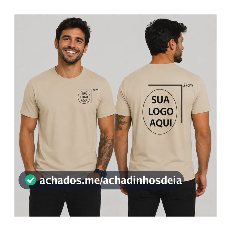 Camisa Personalizada Com Logo Marca 100% Algodao Urbana Top White P