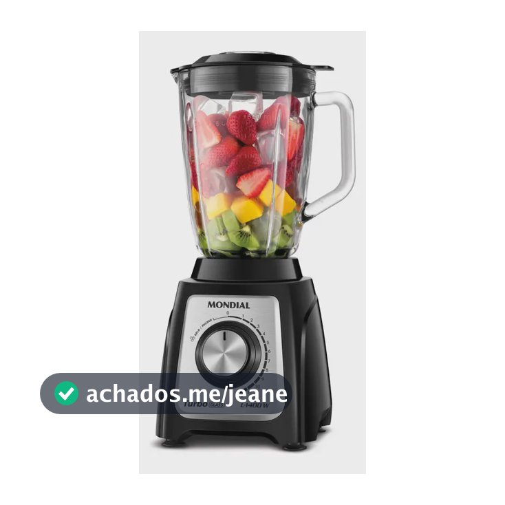 Liquidificador Turbo Glass Jarra De Vidro Mondial 1400W L-1400 GI