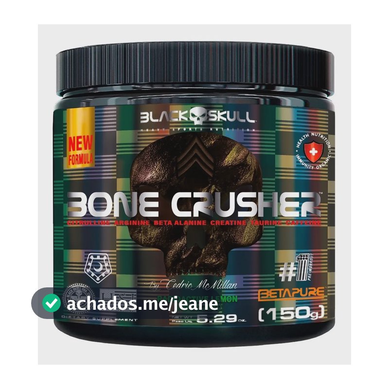 Pré Treino Bone Crusher 150g Limão - Black Skull