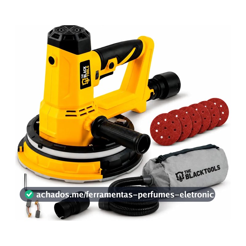 Lixadeira De Teto Parede Elétrica 710w Profissional Orbital C/motor Aspirador Saco Coletor TBT001 The Black Tools
