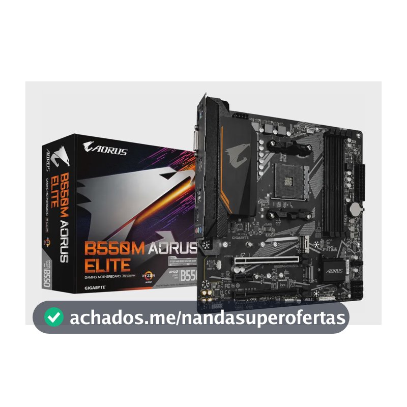 Placa Mãe Gigabyte B550m Aorus Elite, Ddr4, Amd Am4 Preto