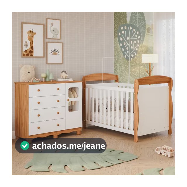 Quarto De Bebê Completo Berço Americano Marquesa Cômoda Uli