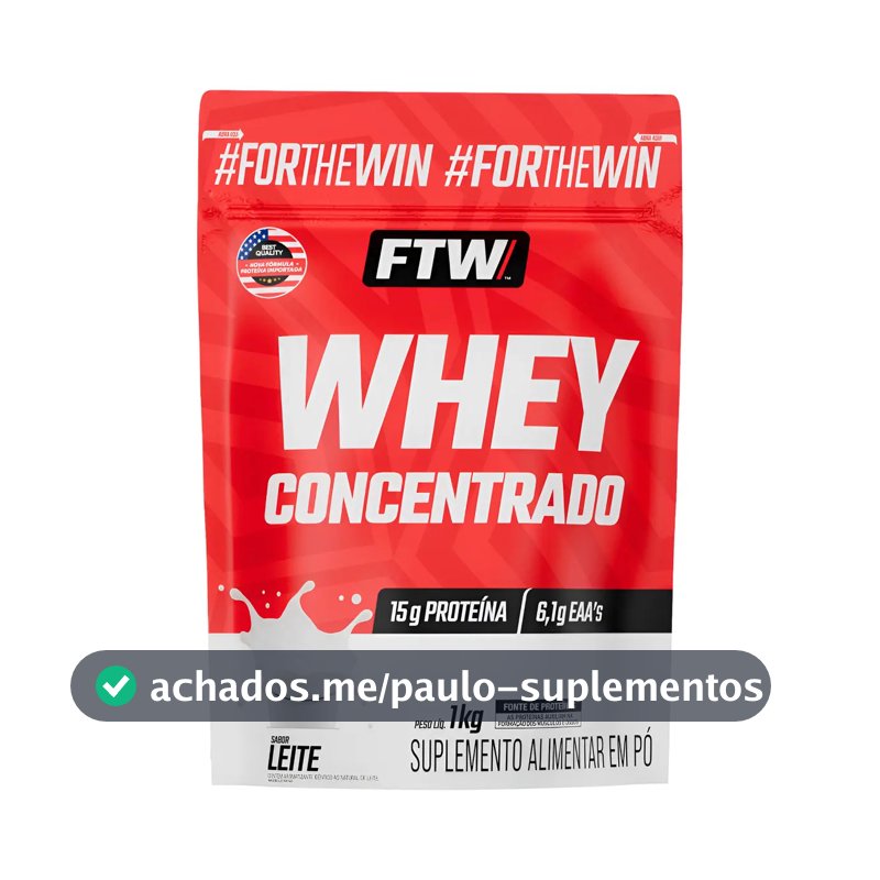 Whey Protein Concentrado 1kg Sabor Leite - Ftw